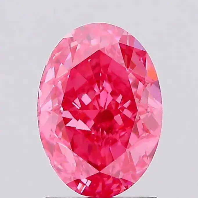 1.68ct Oval Lab Grown Diamond (Colour Fancy Vivid Pink, Clarity VS1, IGI Certified) Forever For Love