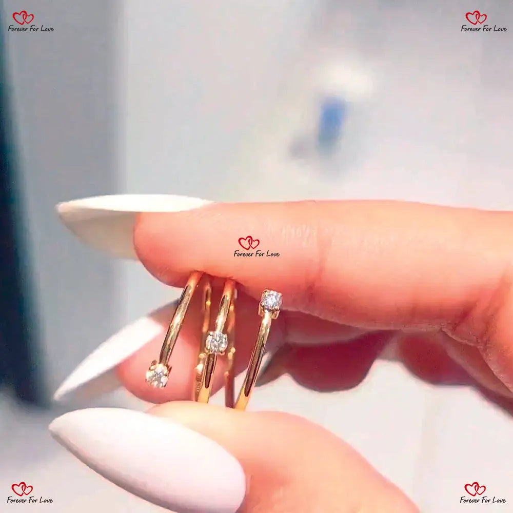 Dainty Diamond Half Eternity Ring - Gold Pave Set Wedding Band for Women with Genuine Diamonds Forever For Love