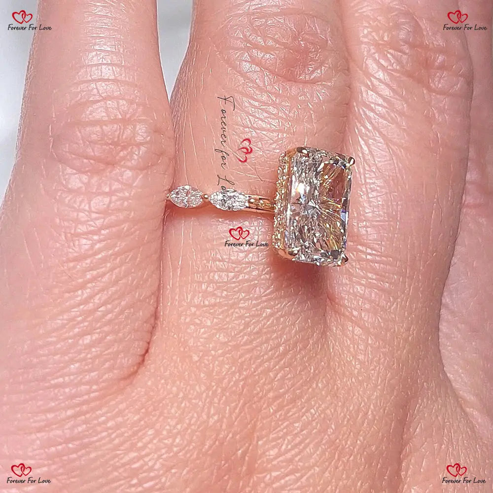 Unique Radiant Cut Diamond Engagement Ring Forever For Love
