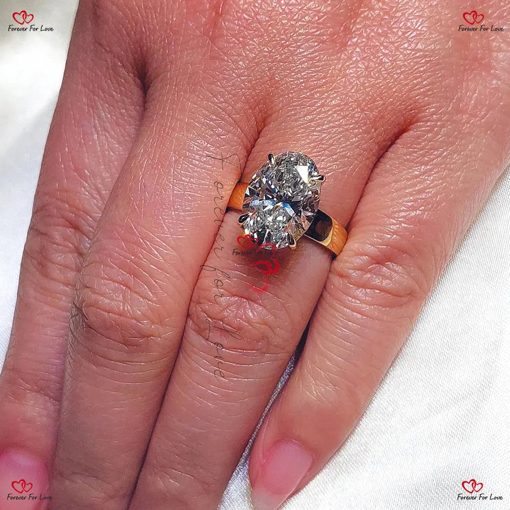 5 Carat Oval Diamond Engagement Ring with Chunky Band Forever For Love