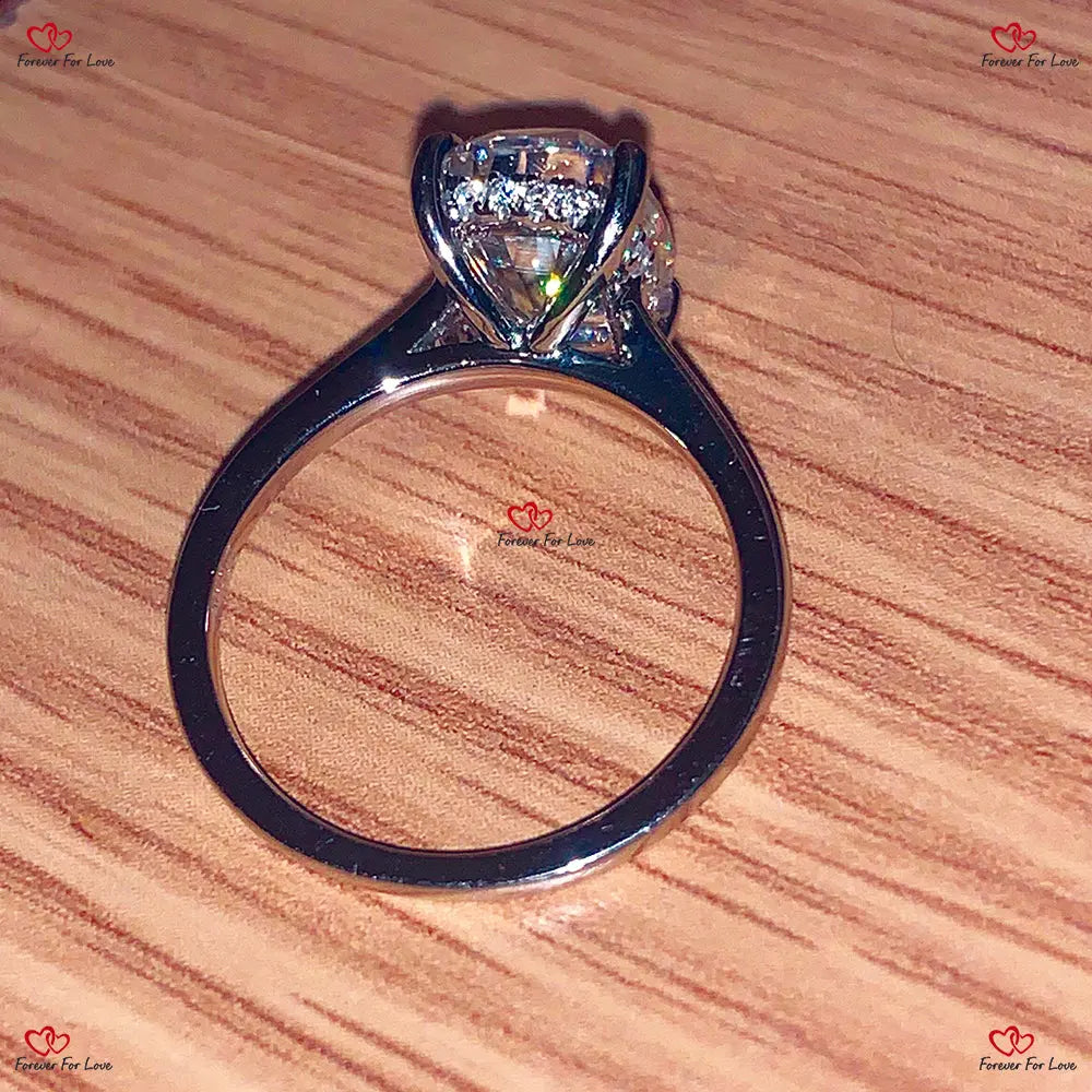 Radiant Splendor: OEC Moissanite Engagement Ring in White Gold Forever For Love