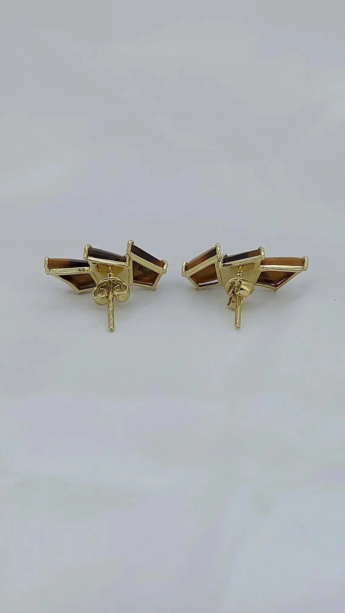 Vintage Brown Tiger Eye Climber Earrings Forever For Love