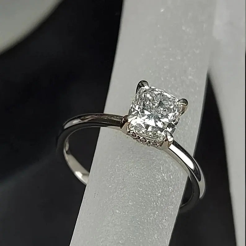 1 Carat Cushion Cut Natural Diamond Engagement Ring Forever For Love