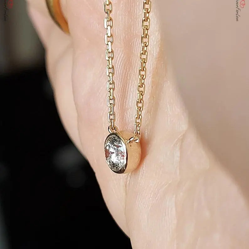 Minimalist Round Diamond Necklace Forever For Love
