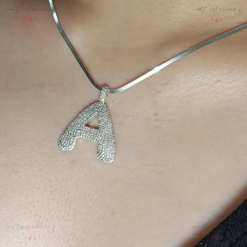 Solid Gold Diamond Gemstone Necklace Forever For Love