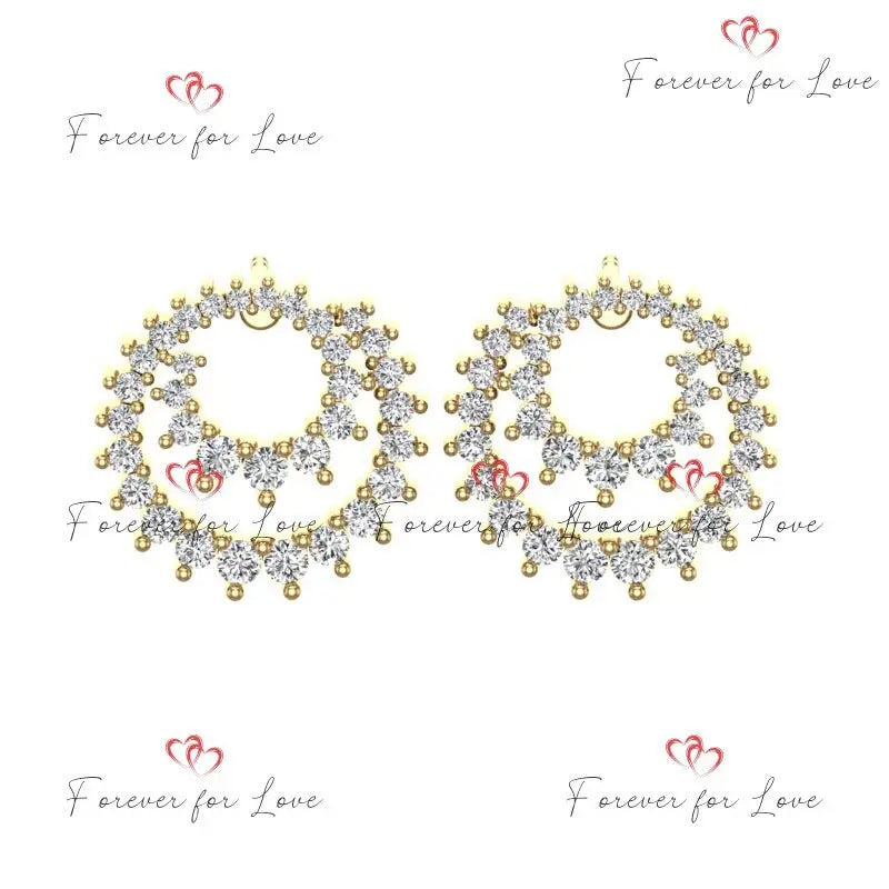 0.5 ct Lab Diamond Open Circle Earrings - Diamond Dangle Studs Forever For Love