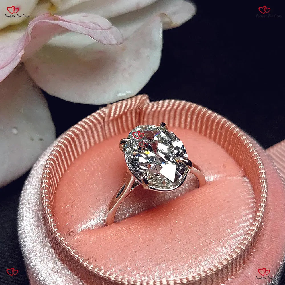 Oval Lab Diamond Ring | Lab Grown Certified Engagement Ring | Unique Solid Gold Modern Design Forever For Love