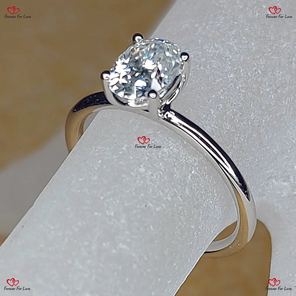 Eternal Radiance Oval Forever One Moissanite Solid Gold Ring Forever For Love