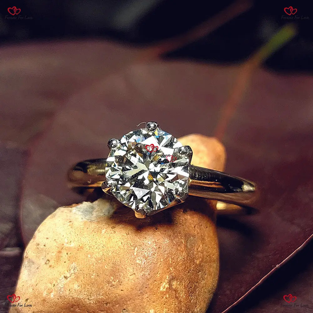 Round Solitaire Diamond Engagement Ring | Certified Lab Created Brilliant Cut Platinum Diamond Engagement Lab Grown Anniversary Ring Forever For Love