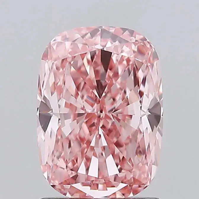 1.56ct Cushion modified Lab Grown Diamond (Colour Fancy Vivid Pink, Clarity VVS2, IGI Certified) Forever For Love