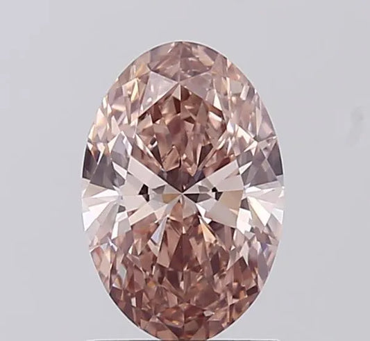 1.00ct Oval Lab Grown Diamond (Colour Fancy Pinkish Brown, Clarity VS1, IGI Certified)