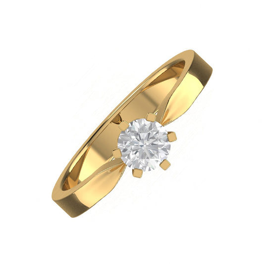 Bague classique avec diamant rond naturel de 0,50 carat