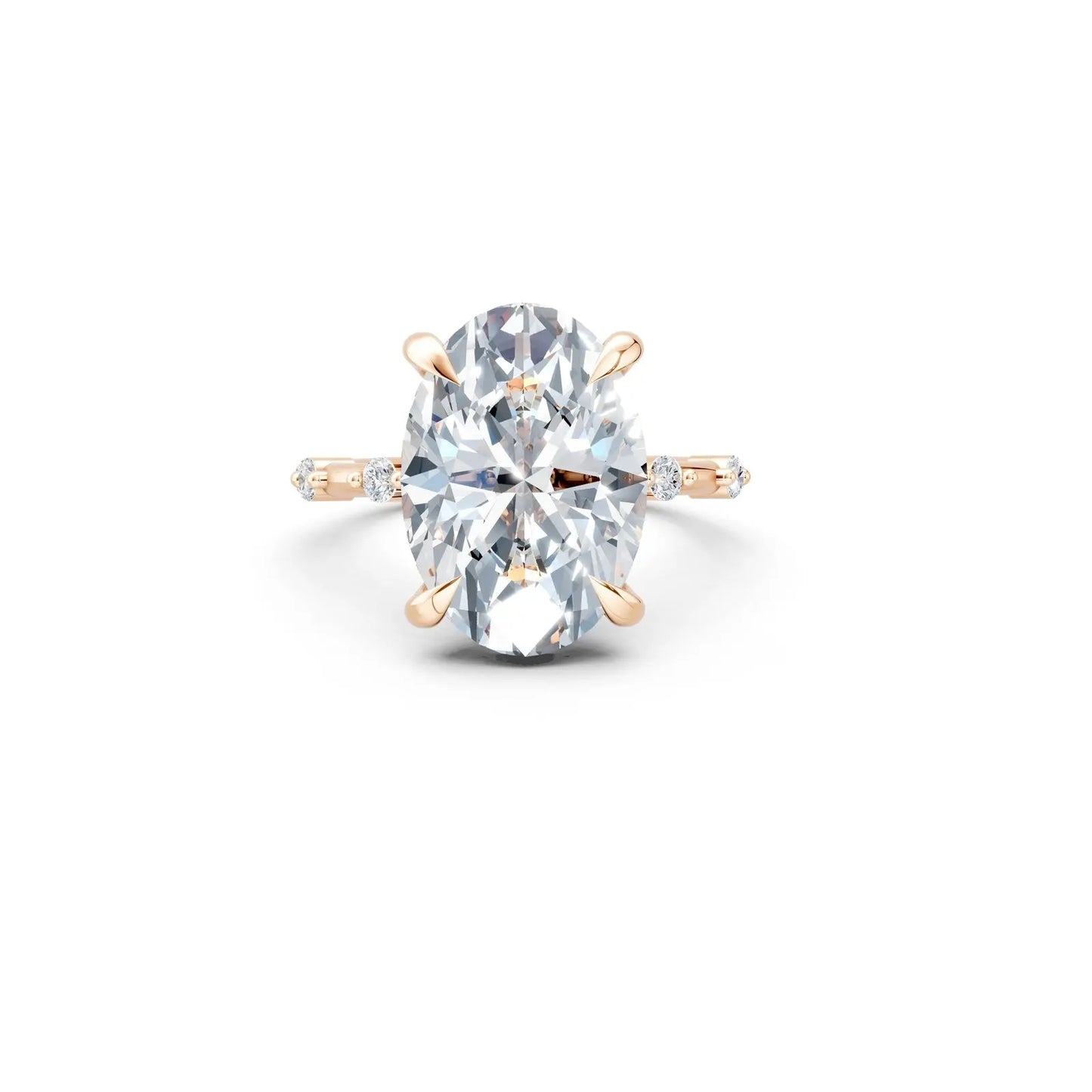Oval Diamond Engagement Ring with Floating Pave Halo Forever For Love