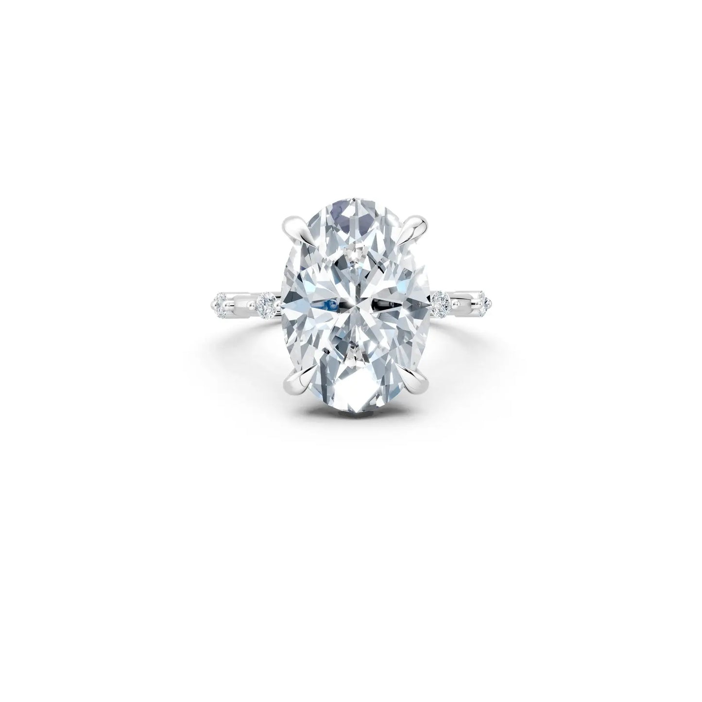 Oval Diamond Engagement Ring with Floating Pave Halo Forever For Love