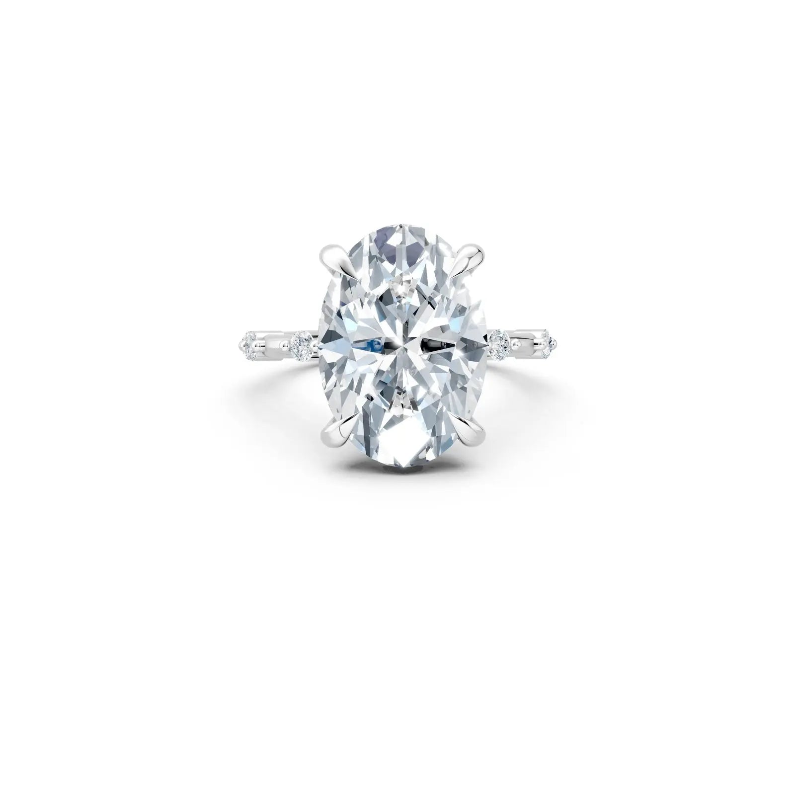 Oval Diamond Engagement Ring with Floating Pave Halo Forever For Love