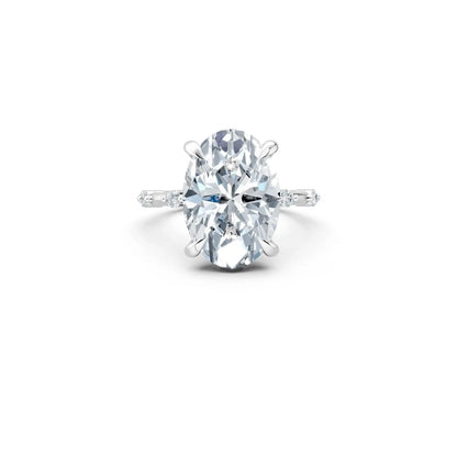 Oval Diamond Engagement Ring with Floating Pave Halo Forever For Love