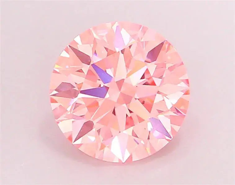 2.28ct Round Lab Grown Diamond (Colour Fancy Vivid Pink, Clarity VVS2, Cut ID, IGI Certified) Forever For Love
