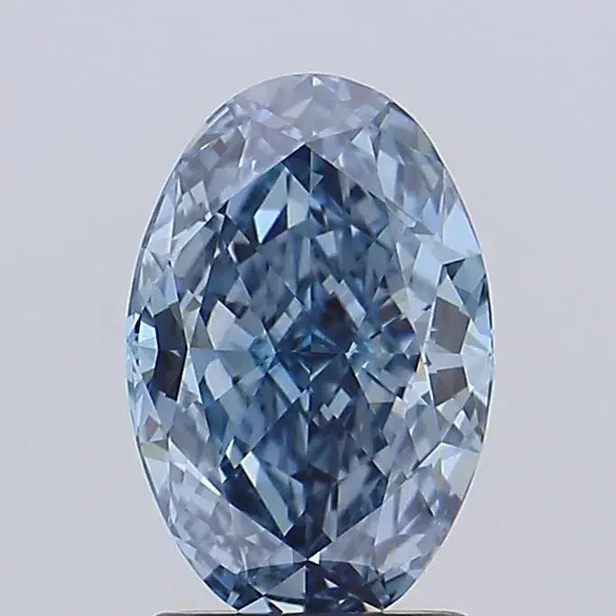 2.02ct Oval Lab Grown Diamond (Colour Fancy Intense Blue, Clarity VVS2, IGI Certified) Forever For Love