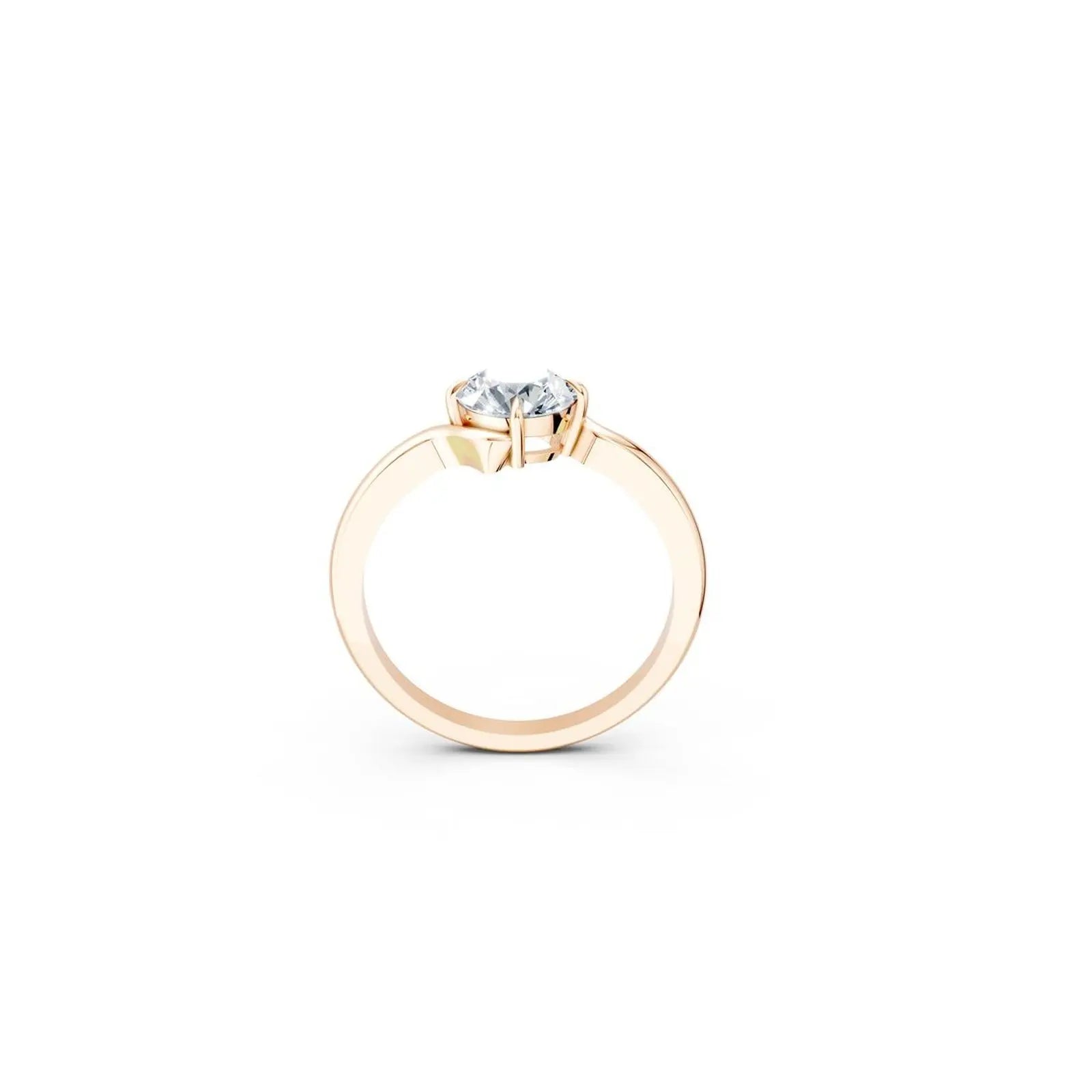 Bypass Solitaire Round Diamond Engagement Ring - Round