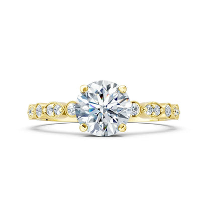Round Diamond Art Deco Ring Forever For Love