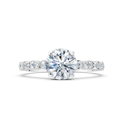 Round Diamond Art Deco Ring Forever For Love