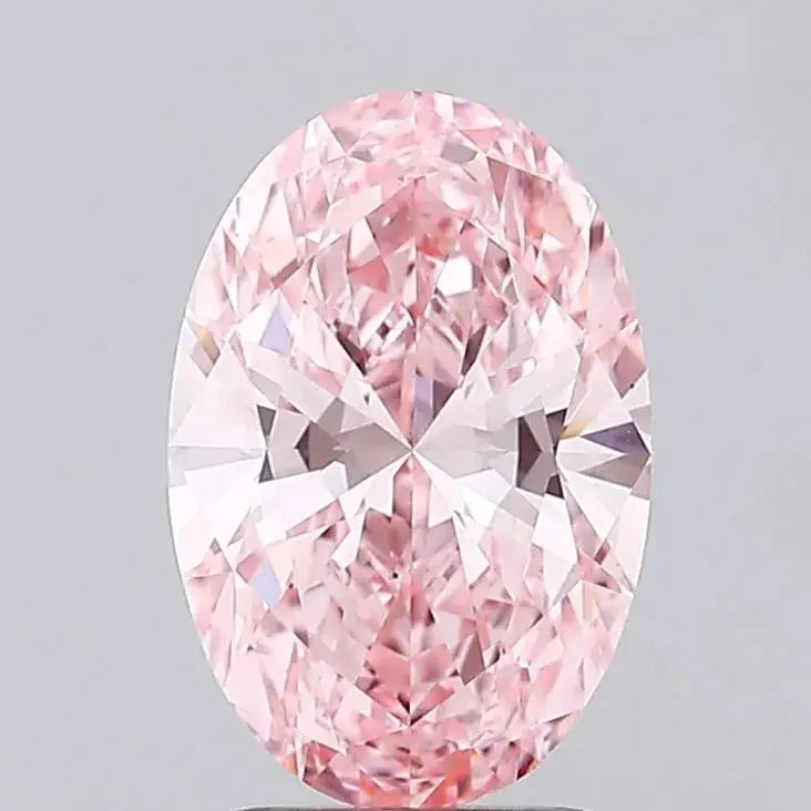 2.00ct Oval Lab Grown Diamond (Colour Fancy Vivid Pink, Clarity VS1, IGI Certified) Forever For Love