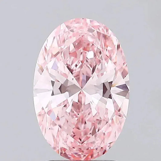 2.00ct Oval Lab Grown Diamond (Colour Fancy Vivid Pink, Clarity VS1, IGI Certified) Forever For Love