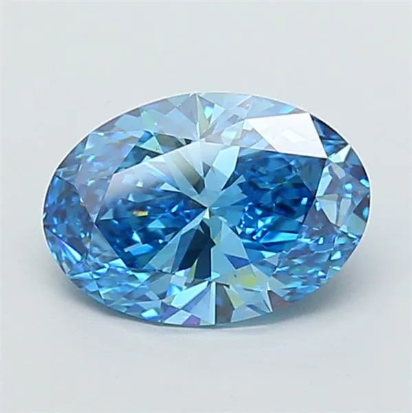 2.50ct Oval Lab Grown Diamond (Colour Fancy Vivid Blue, Clarity VVS2, IGI Certified)