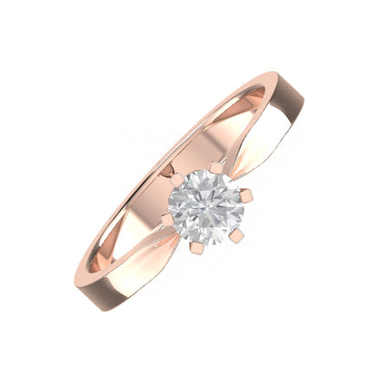 Bague classique avec diamant rond naturel de 0,50 carat