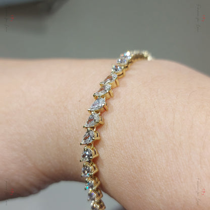 10ct Total Weight Pear Lab Diamond Bracelet