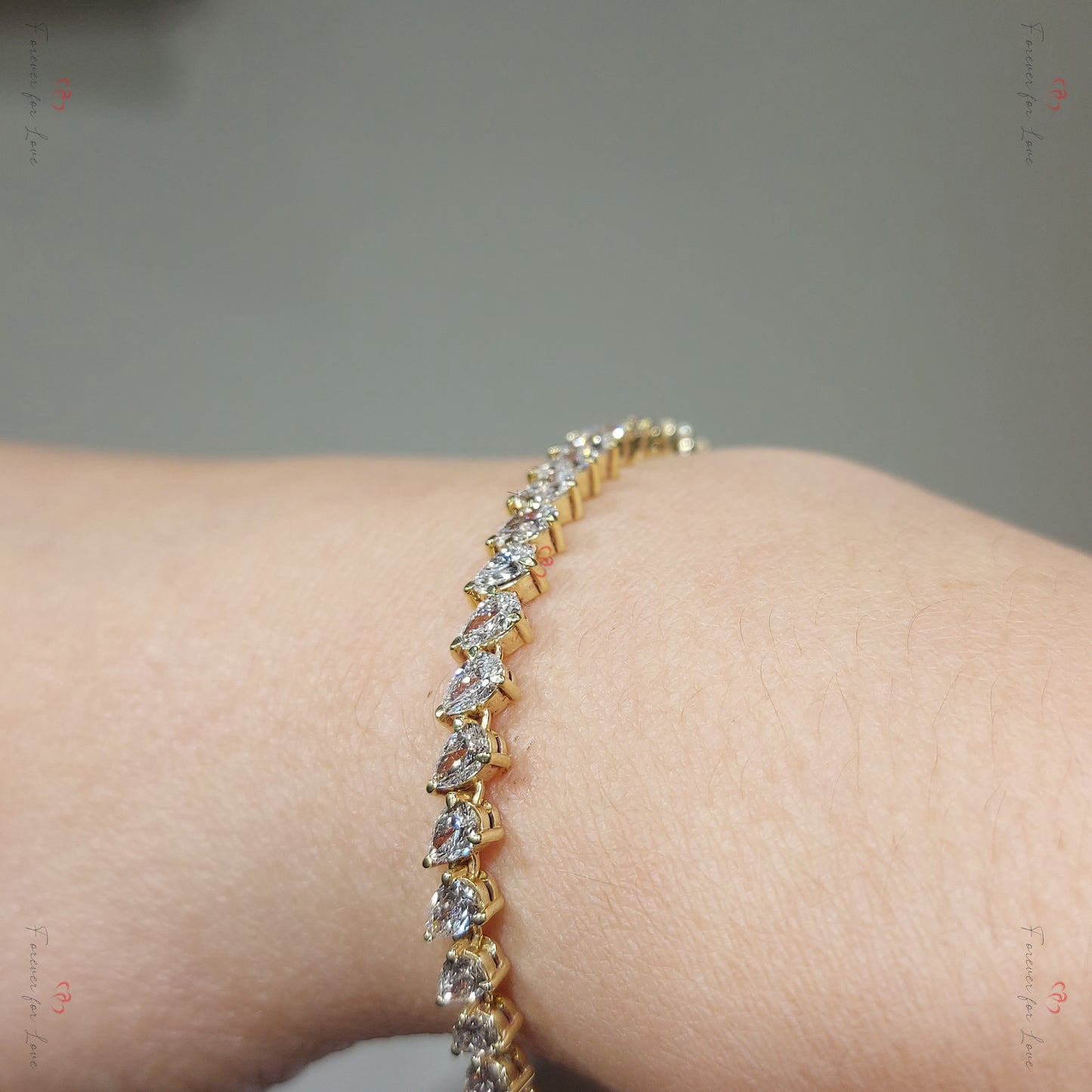 10ct Total Weight Pear Lab Diamond Bracelet