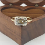 Bezel Setting 2 Ct East-West Emerald Cut Lab Diamond Engagement Ring Forever For Love