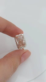 Rare Pink Cushion Cut Lab Grown Diamond Engagement Ring IGI Certified Forever For Love