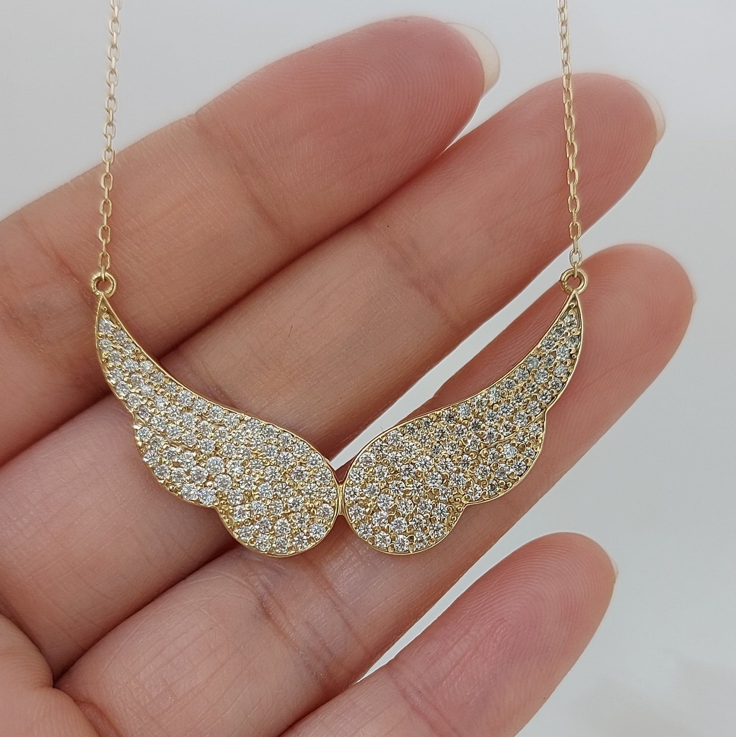 The Seraphina Wings | Diamond Pavé Double Wing Necklace | Gift for Her Forever For Love