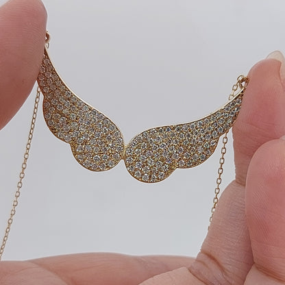 The Seraphina Wings | Diamond Pavé Double Wing Necklace | Gift for Her Forever For Love
