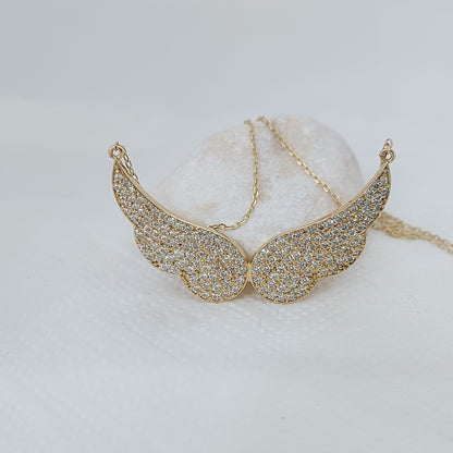 The Seraphina Wings | Diamond Pavé Double Wing Necklace | Gift for Her Forever For Love