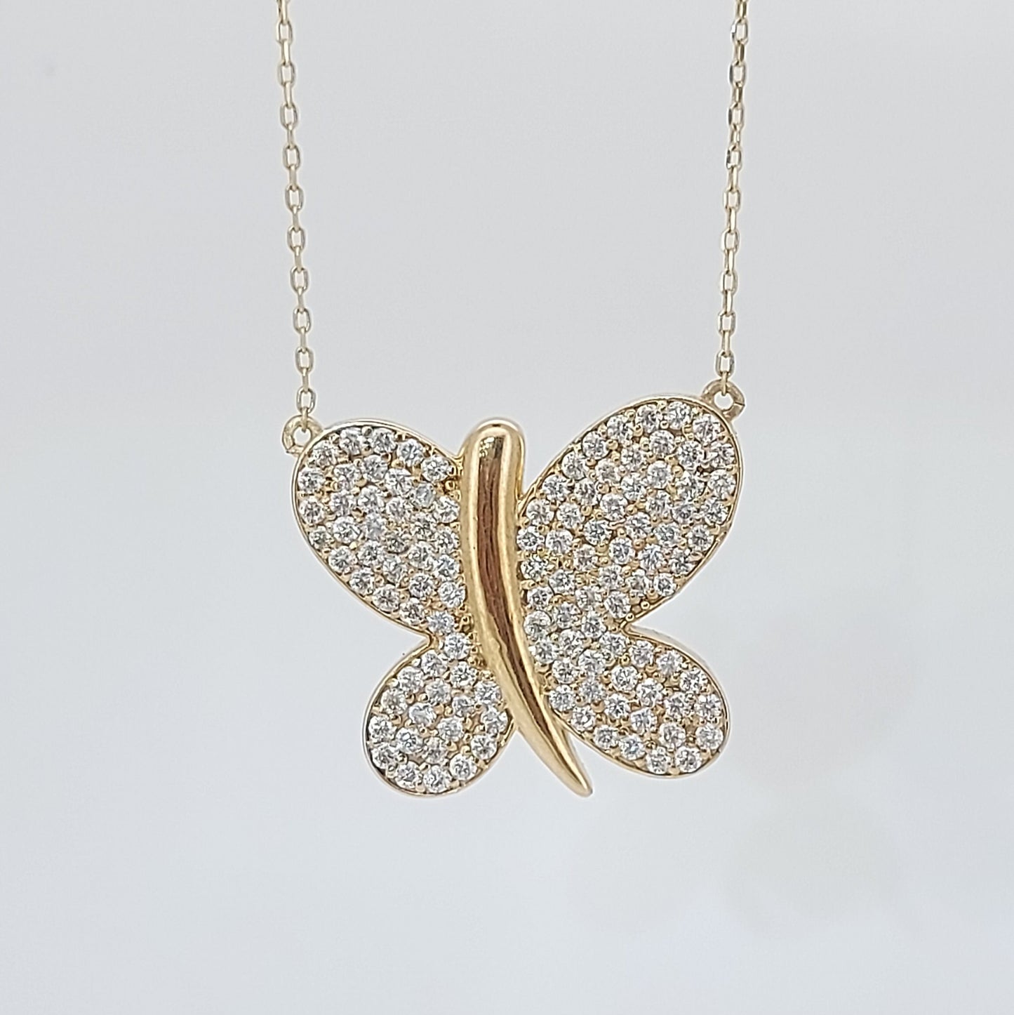 Golden Monarch Butterfly Pendant Necklace Forever For Love