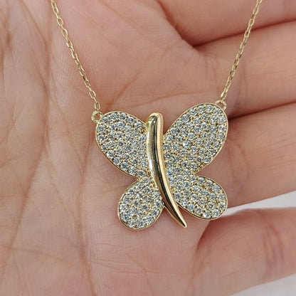 Golden Monarch Butterfly Pendant Necklace Forever For Love