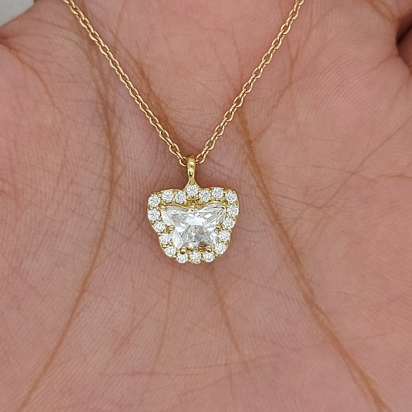 Crystalline Crown Halo Necklace | Sparkling Heart-Shaped Pendant for Women Forever For Love