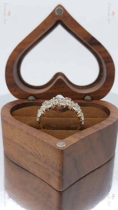 Baguette Cut Lab Grown Diamond in solid gold/platinum Band half  Eternity Band Forever For Love