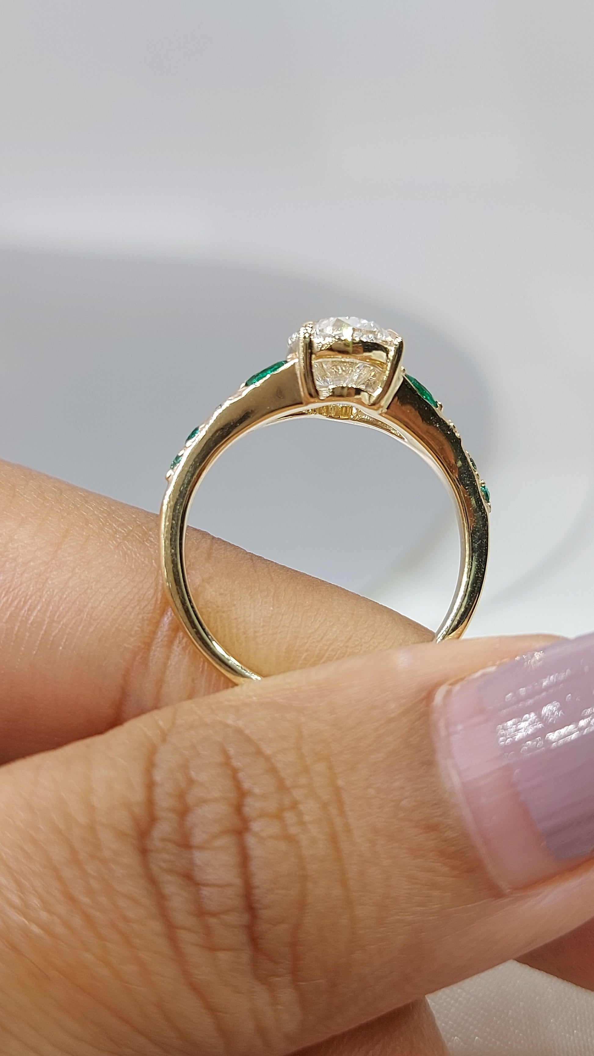 1.0 Carat E , IGI Certified Lab Grown Oval Cut Diamond Ring, Vintage Emerald Diamond Band Forever For Love