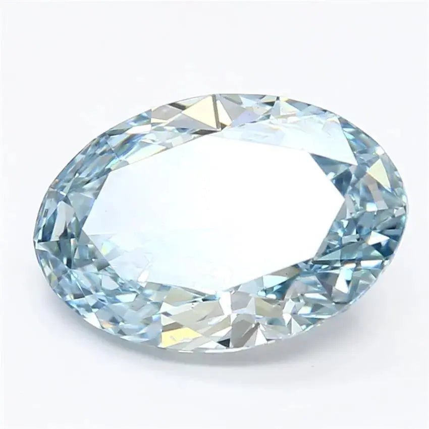 3.35ct Oval Lab Grown Diamond (Colour Fancy Vivid Blue, Clarity VS1, IGI Certified) Forever For Love