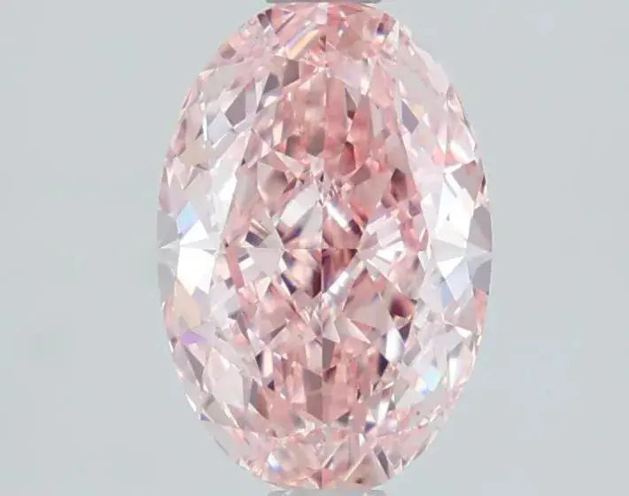 1.41ct Oval Lab Grown Diamond (Colour Fancy Vivid Pink, Clarity VVS2, IGI Certified) Forever For Love