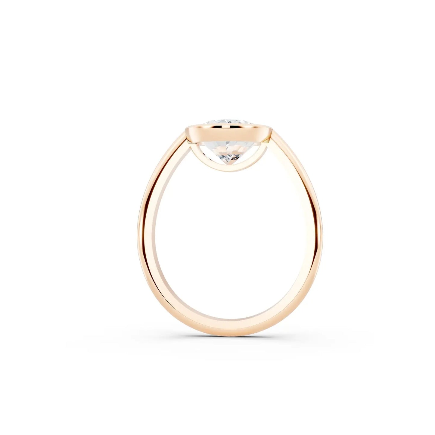 Oval Diamond Engagement Ring with Bezel Setting Forever For Love