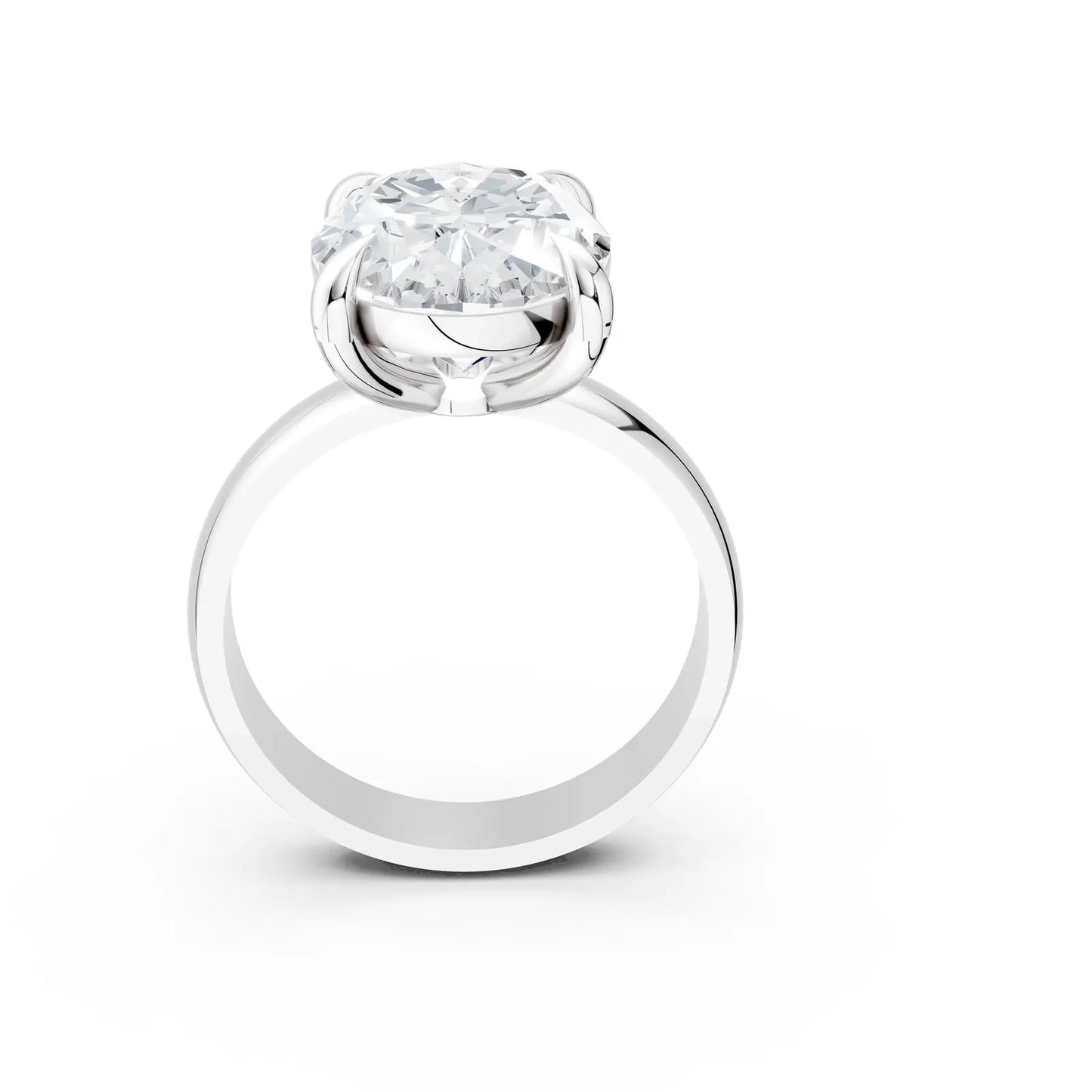 Chunky Band Oval Solitaire Diamond Engagement Ring Forever For Love
