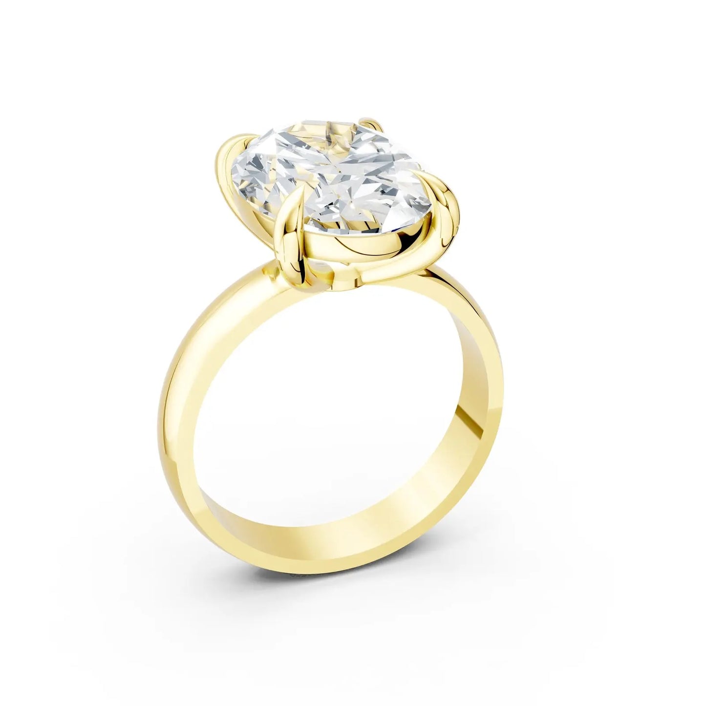 Chunky Band Oval Solitaire Diamond Engagement Ring Forever For Love