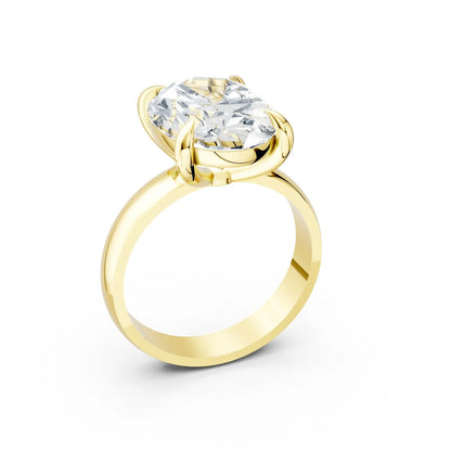 Chunky Band Oval Solitaire Diamond Engagement Ring Forever For Love