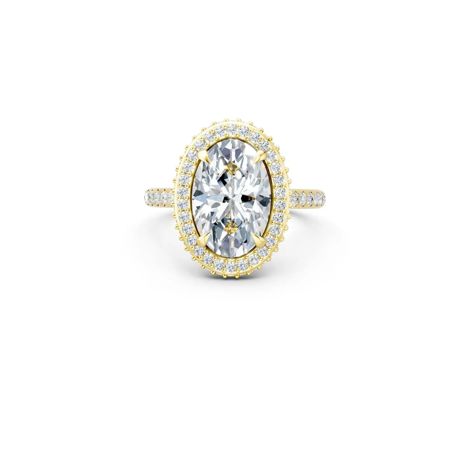 Art Deco Oval Engagement Ring with Halo Setting Forever For Love