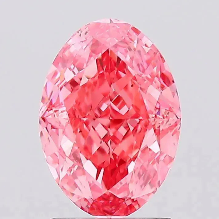 1.76ct Oval Lab Grown Diamond (Colour Fancy Vivid Pink, Clarity VS1, IGI Certified) Forever For Love