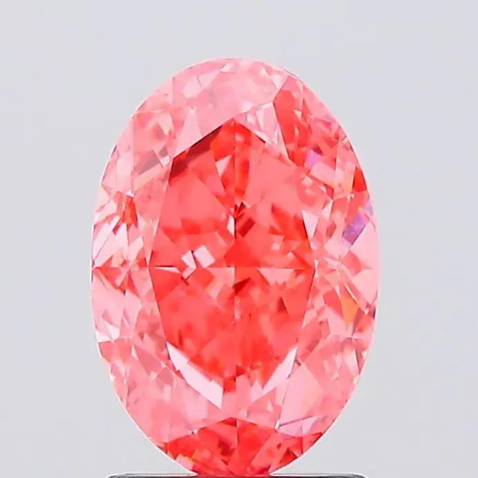 1.79ct Oval Lab Grown Diamond (Colour Fancy Vivid Pink, Clarity VVS2, IGI Certified) Forever For Love